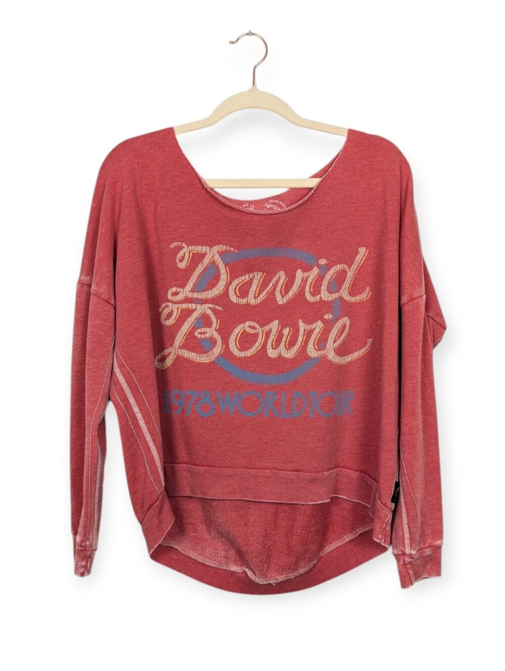 Trunk Ltd David Bowie 1978 World Tour Sweatshirt M Red Graphic Vintage Rock